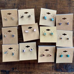 Bundle of 12 pairs of Small Stud Earrings NEW